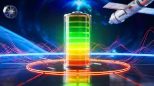 Illustration von der innovativen nuklearen Batterie, die 50 Jahre ohne Aufladung funktioniert.