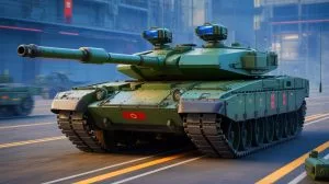 Illustration von chinesischen Panzern mit Augmented-Reality-Headsets zur Verbesserung der Situationswahrnehmung.
