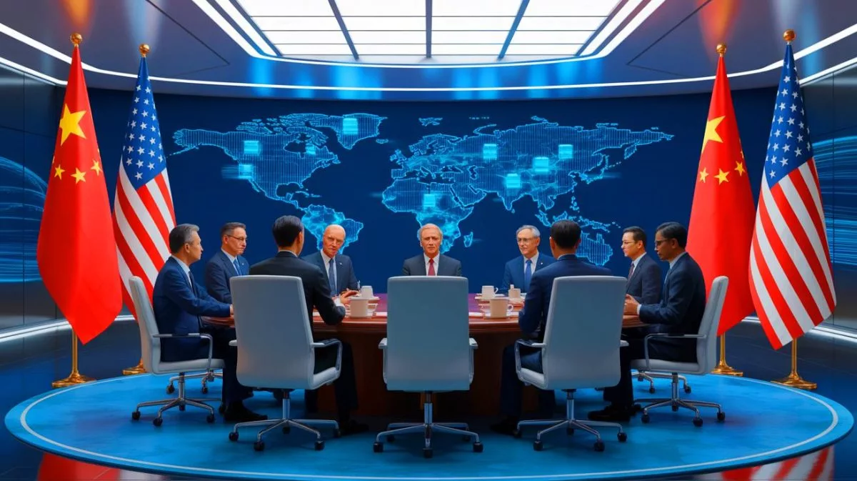 Illustration von der Diskussion über die Rolle der Künstlichen Intelligenz in nuklearen Entscheidungsprozessen.