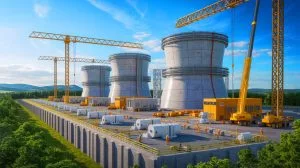 Illustration von der Partnerschaft zwischen TVA und ENTRA1 Energy zum Bau modularer Kernreaktoren.