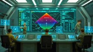 Illustration von der Entwicklung des Digital RF Battlespace Emulator durch DARPA zur Modernisierung der elektronischen Kriegsführung.