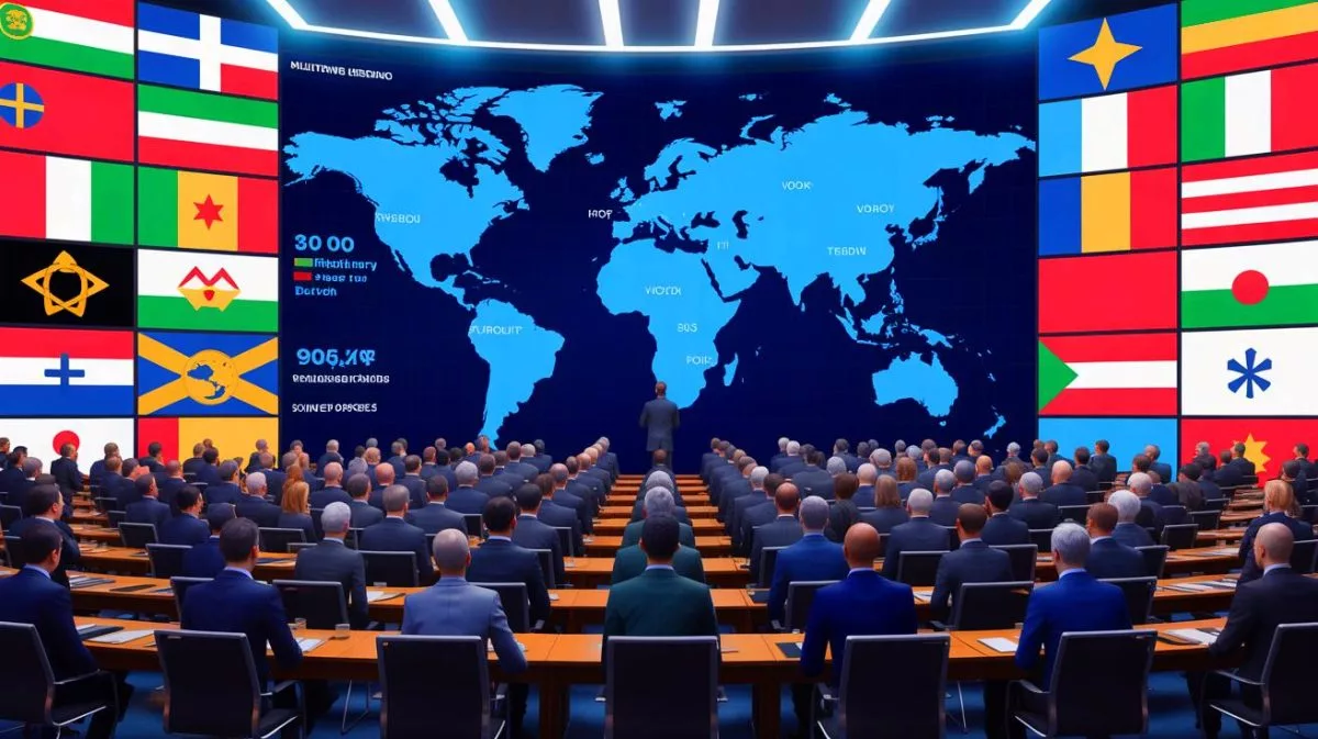 Illustration von den Verteidigungsausgaben der Vereinigten Staaten im globalen Vergleich.