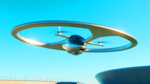 Illustration von einer VTOL-Drohne inspiriert durch das UFO-Design der "Gimbal"-Sichtung.