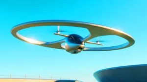 Illustration von einer VTOL-Drohne inspiriert durch das UFO-Design der "Gimbal"-Sichtung.