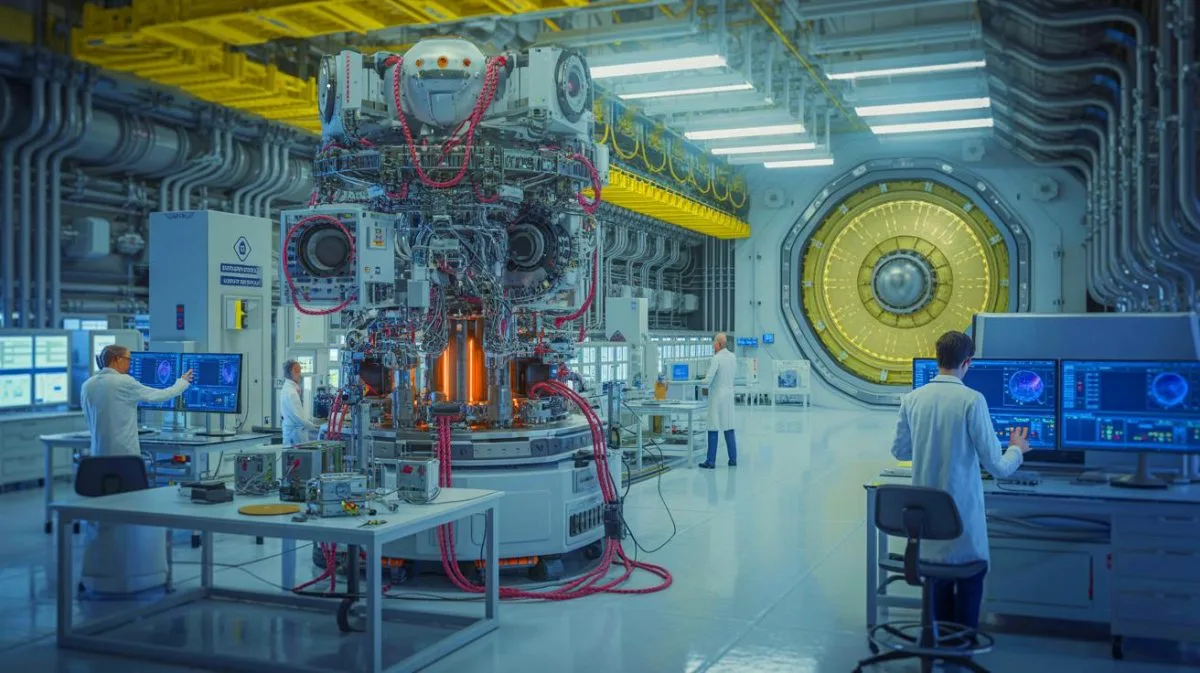 Illustration von der Entwicklung des High Resolution Neutron Spectrometer (HRNS) für den ITER-Fusionsreaktor.