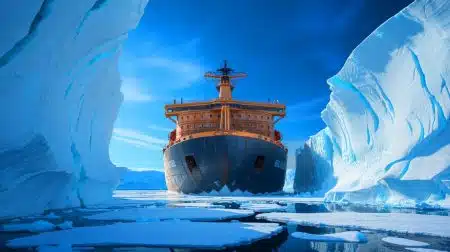 Illustration de la mission du Polar Sea dans les glaces polaires de l'Arctique.