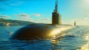 Illustration de la fuite de carburant sur le sous-marin russe Novorossiysk au large de Gibraltar.