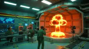Illustration de la simulation par l'armée chinoise des effets destructeurs de frappes nucléaires successives.