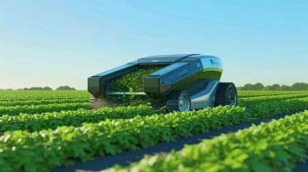 Illustration de l'absorption de l'atmosphère par les États-Unis grâce à une technologie de biochar innovante.