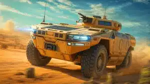 Illustration de l'AMPV autonome développé par BAE Systems et Forterra pour l'armée américaine.