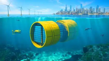« On joue avec l’océan » : ces centres de données sous-marins menacent la vie marine (et personne ne veut en parler) Illustration de l'installation d'un centre de données sous-marin au large de Shanghai.