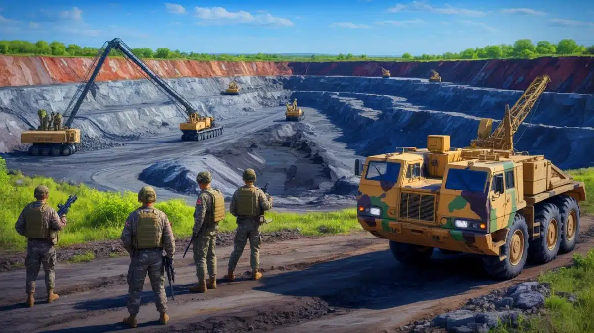 Illustration of Russian forces seizing control of a lithium-rich area in Ukraine's Donetsk region.