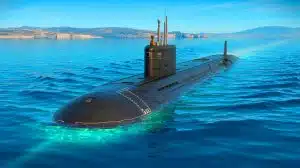 “It Could Explode Anytime”: Russian Submarine Novorossiysk Leaks Fuel Near Gibraltar, Alarming NATO Monitors Watching A Heavily Armed Vessel Drift Illustration of a Russian submarine Novorossiysk surfacing near the Strait of Gibraltar amidst geopolitical tensions.