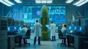 “They Simulated the Unthinkable”: China’s Triple Nuclear Strike Experiment Reveals Devastation Beyond Anything the World Has Ever Seen (and It’s Deeply Alarming) Illustration of Chinese military simulating rapid-fire nuclear missile strikes on a single target.