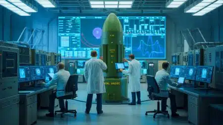 “They Simulated the Unthinkable”: China’s Triple Nuclear Strike Experiment Reveals Devastation Beyond Anything the World Has Ever Seen (and It’s Deeply Alarming) Illustration of Chinese military simulating rapid-fire nuclear missile strikes on a single target.