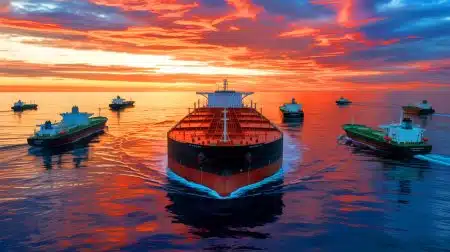 Illustration of the Benin-flagged tanker Boracay, blacklisted by the European Union for being part of Russia's sanction-busting "shadow fleet".