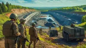 Illustration of the Russian occupation of a lithium-rich region near Shevchenko in Ukraine's Donetsk region.