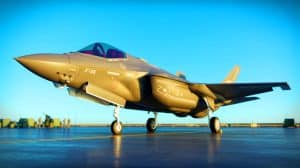 Illustration von einer aufblasbaren F-35-Attrappe im Einsatz zur Täuschung in der modernen Kriegsführung.