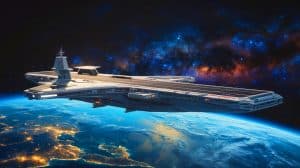 Illustration von der Entwicklung eines orbitalen Flugzeugträgers zur Revolutionierung der Satellitendeployment.