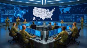 Illustration von der strategischen Neuausrichtung der US-Luftwaffe zur Verteidigung des Heimatlandes.