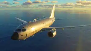 Illustration von einem Boeing P-8A Poseidon Flugzeug der deutschen Marine zur maritimen Überwachung und U-Boot-Abwehr.