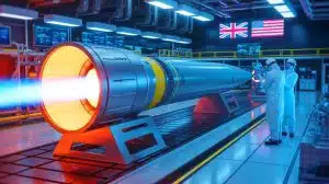 Illustration von der Entwicklung eines Hyperschallantriebs durch britische und US-amerikanische Zusammenarbeit.