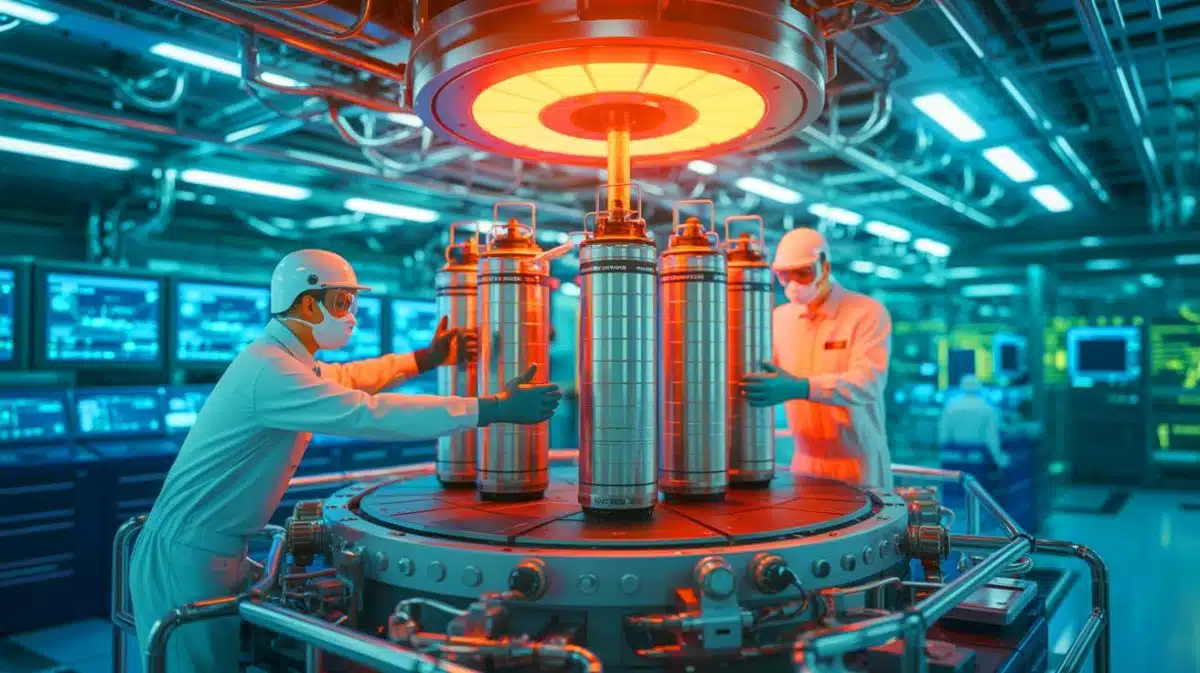 „Das verändert alles“: Dieser neue Kernbrennstoff macht Atomkraft sicherer, billiger und effizienter (und könnte die Energiekrise beenden) Illustration von fortschrittlicher nuklearer Brennstofftechnologie für Siedewasserreaktoren.