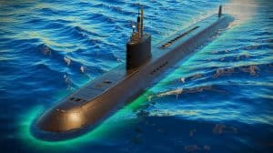 Illustration von einem Virginia Block V-Angriffssubmarine mit erweiterten Fähigkeiten in der modernen Seekriegsführung.
