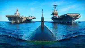 Illustration von der maritimen Konkurrenz zwischen China und den USA.