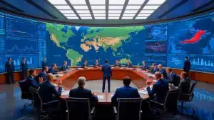 Jon Wolfsthal Reveals “A House of Dynamite”: Unveiling the Tensions and Risks Shaping Today’s Global Defense Landscape Illustration of the Pentagon facing policy inefficiencies and challenges from China's military advancements.
