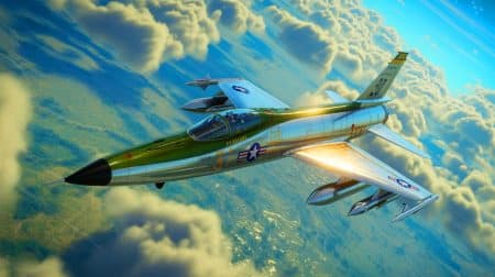 Le F-105 « Thud » : pourquoi les pilotes adoraient cet avion malgré sa réputation de « cercueil volant » Illustration de l'avion F-105 Thunderchief en vol durant la guerre du Vietnam.