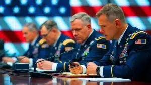 Longest Shutdown in History Exposes Deep Readiness Challenges, Sparking Concerns Over National Security and Daily Operations Illustration of military leaders urging Congress to address the government shutdown and its impact on readiness.