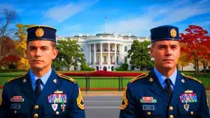 National Guard Member’s Death After Afghan Shooting Sparks Reflection on Overseas Military Risks and Safety Concerns Illustration of a National Guard member near the White House following a shooting incident involving an Afghan national.