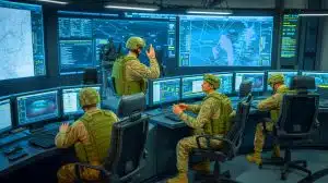 Illustration de soldats ukrainiens testant un drone Vampire avant son déploiement sur la ligne de front à Dnipro.