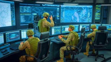 NATO sécurise les données de combat ukrainiennes : une avancée technologique pour la protection des informations sensibles Illustration de soldats ukrainiens testant un drone Vampire avant son déploiement sur la ligne de front à Dnipro.