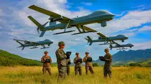 Illustration of Marine low altitude air defense gunners conducting training on a Stinger training system during exercise Tenacious Archer 25.