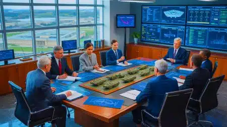 Illustration of the Pentagon's draft acquisition reforms impacting defense procurement processes.