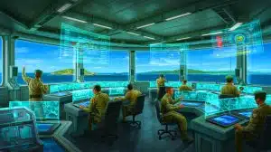 Systeme statt Wunderwaffen: SOCPAC-Chef enthüllt Schlüssel zum Sieg im Pazifik Illustration von der Integration komplexer technologischer Systeme im militärischen Kontext des Indopazifik-Raums.