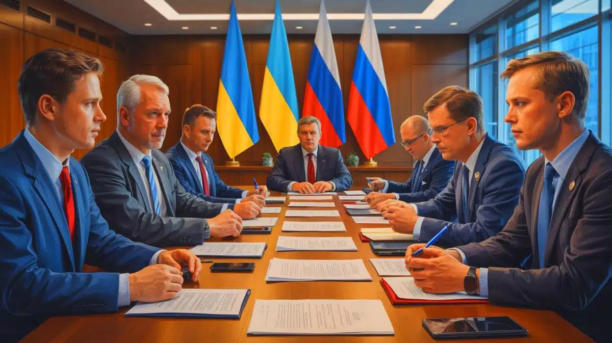 US Envoy’s Advice to Russia Sparks Debate as Navy Ends Frigate Program and USAF Plans Tanker Extension Illustration of diplomatic negotiations involving a controversial peace plan between the U.S., Ukraine, and Russia.