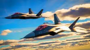 Illustration von der Entwicklung und dem Wettbewerb um den Joint Strike Fighter.