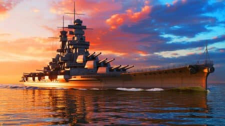 Yamato-Klasse Schlachtschiffe: 70 000 Tonnen schwere Warnung, die jede Marine weltweit ins Grübeln bringt Illustration von der Yamato-Klasse als Symbol für den Wandel in der Seekriegsführung des 20. Jahrhunderts.