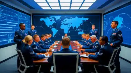 Air Force Leaders’ Decision to Cut China-Focused Efforts Sparks Concerns Over National Security and Global Strategy Illustration of U.S. Air Force leaders discussing strategic shifts and organizational changes.