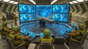 Global AI Arms Race: Paul Scharre Reveals How Advanced Technologies Are Reshaping Modern Warfare and Global Power Dynamics Illustration of the integration of Artificial Intelligence in modern military operations and strategic defense systems.