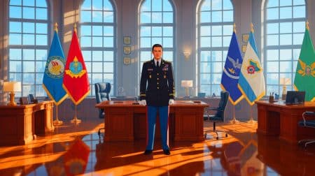 Illustration de la destitution de Lt. Gen. Charles Plummer en tant que Judge Advocate General par le secrétaire à la Défense Pete Hegseth.