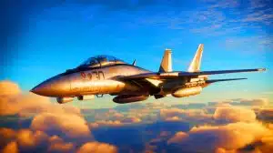 Illustration of the F-14 Tomcat transitioning from a fleet defender to a multirole fighter.