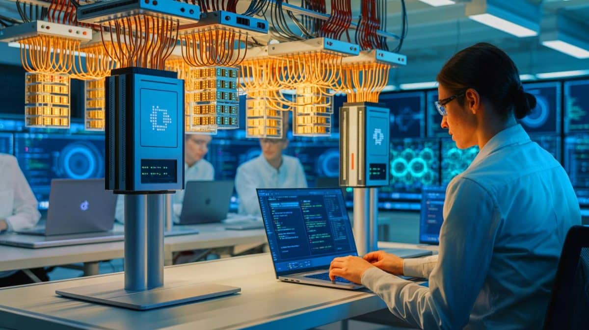 Post-quantum-Technologie: Neue Partnerschaft erleichtert Entwicklung und verspricht Durchbruch in der digitalen Sicherheit Illustration von der Partnerschaft zwischen SEALSQ und Airmod zur Entwicklung quantensicherer Verschlüsselungssysteme.